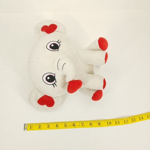 Hug & Luv Gray Elephant Plush Hearts Sitting Embroidered Eyes Stuffed Animal Toy - Picture 5 of 5